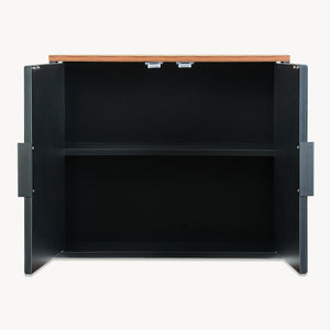 Spiegelschrank Trond 50x60x15 cm Schwarz/Walnussoptik [en.casa]