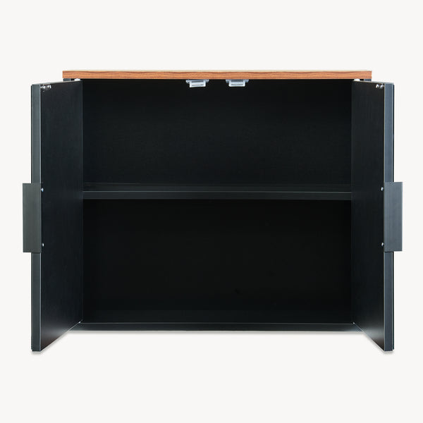 Spiegelschrank Trond 50x60x15 cm Schwarz/Walnussoptik [en.casa]