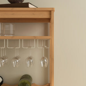 Weinregal Fillby 100x47x29 cm Bambus Natur [en.casa]