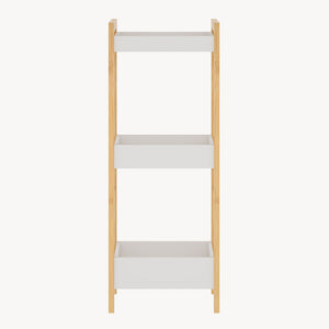 Badregal Anun mit 3 Ebenen 75x28x20 cm Bambus Natur/Weiß [en.casa]