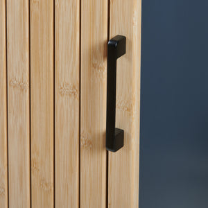 Hochschrank Svanes 170x30x30 cm Dunkelgrau/Natur [en.casa]
