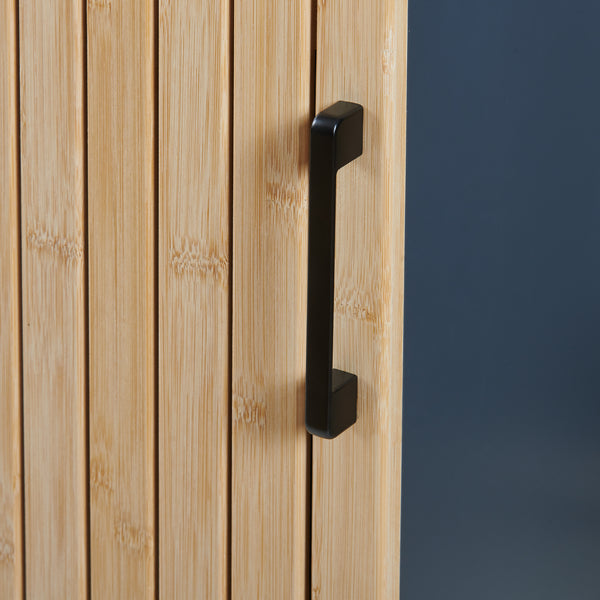 Hochschrank Svanes 170x30x30 cm Dunkelgrau/Natur [en.casa]