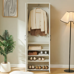 Kleiderschrank Chalvefted 175x60x35 cm Weiß [en.casa]