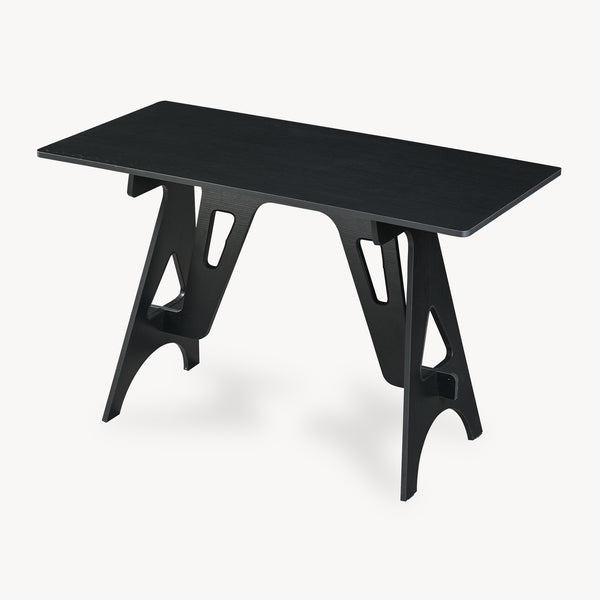 Schreibtisch Bostenenna 120x60x75 cm Schwarz mit Holzmaserung [en.casa]
