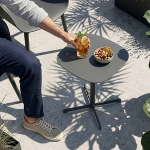 Outdoor Beistelltisch Foggia 43x40x40 cm Stahl Anthrazitgrau [casa.pro]