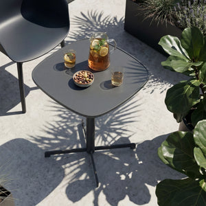 Outdoor Bistrotisch Foggia 75x70x70 cm Stahl Anthrazitgrau [casa.pro]