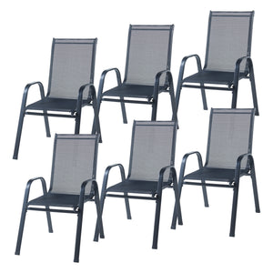 Gartenmöbelset Aradeo 7-tlg. Schwarz [casa.pro]