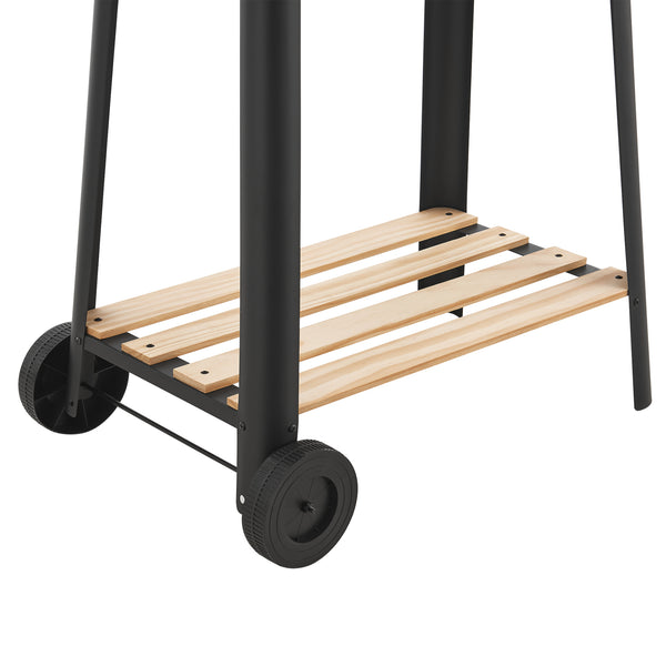 Grillwagen Ari 78x86x30cm Schwarz/Bambus [casa.pro]