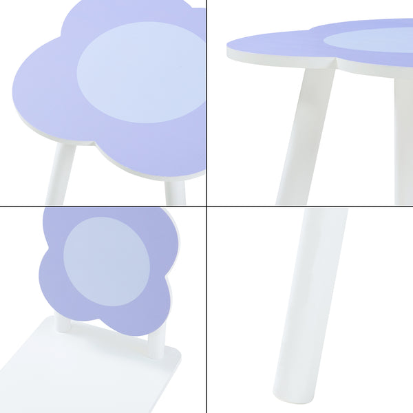 Kindersitzgruppe Simrishamn mit Blumen-Design Weiß/Lila [en.casa]