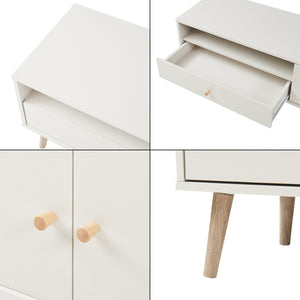 Fernsehschrank Hallevil 150x39x45 cm Hellgrau [en.casa]