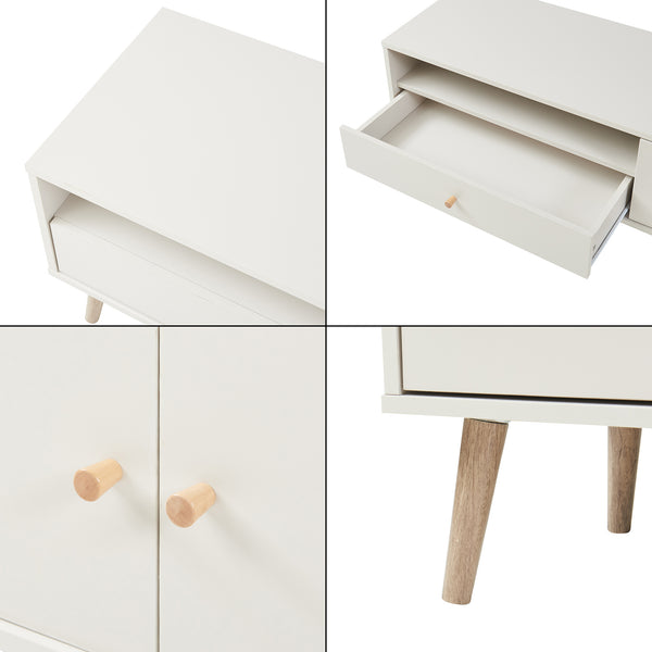 Fernsehschrank Hallevil 150x39x45 cm Hellgrau [en.casa]