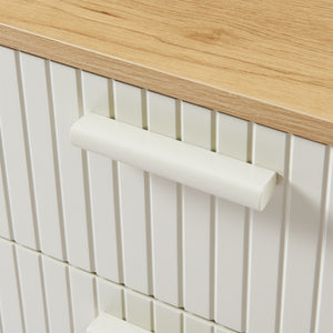 Nachttisch Ferrersp mit 2 Schubladen 50x40x40 cm Eicheoptik/Sandfarben [en.casa]