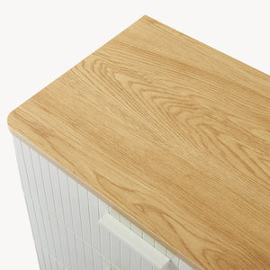 Kommode Ferrersp mit 3 Schubladen 70x60x40 cm Eicheoptik/Sandfarben [en.casa]