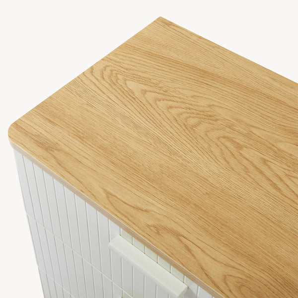 Kommode Ferrersp mit 3 Schubladen 70x60x40 cm Eicheoptik/Sandfarben [en.casa]