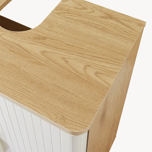 Waschbeckenunterschrank Ferrersp 80x60x35 cm Eicheoptik/Sandfarben [en.casa]