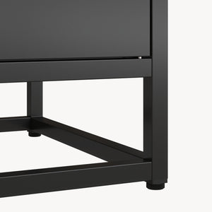 Bücherregal mit Schrank Hailuoto 80x40x180 cm Stahl Schwarz, matt [en.casa]
