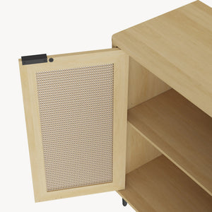 Sideboard Lukhomso 83x80x40 cm Eicheoptik/Rattanoptik [en.casa]