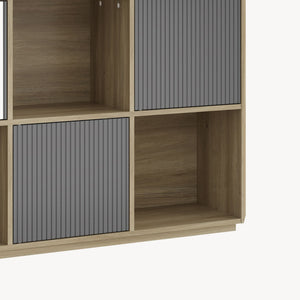 Sideboard Trömi 75x120x30 cm Eicheoptik/Grau [en.casa]