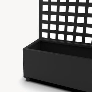 Trennwand Toma mit Blumenkasten Stahl 190x82x38 cm Schwarz [casa.pro]