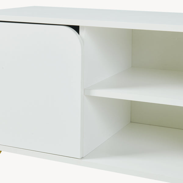 Fernsehschrank Reyri 120x39x52 cm Weiß/Goldfarben [en.casa]