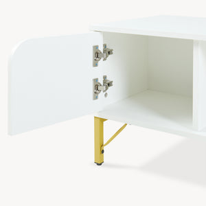 Couchtisch Reyri 80x45x42 cm Weiß/Goldfarben