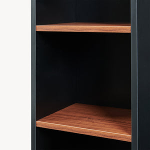 Bücherregal 'Trond' mit 3 offenen Fächern 80 x 30 x 23 cm Schwarz/Walnussoptik