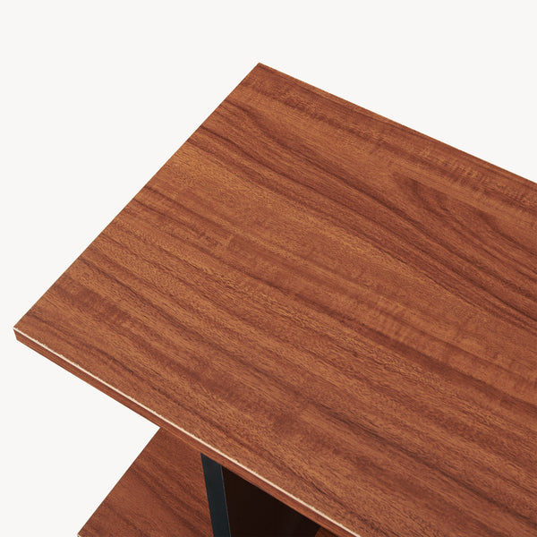 Beistelltisch Trond 80x29x60 cm Schwarz/Walnussoptik [en.casa]