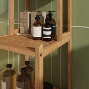 Badregal Anun 128x30x30 cm Bambus Natur [en.casa]
