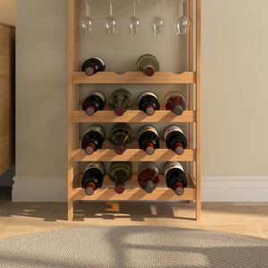 Weinregal Fillby 100x47x29 cm Bambus Natur [en.casa]
