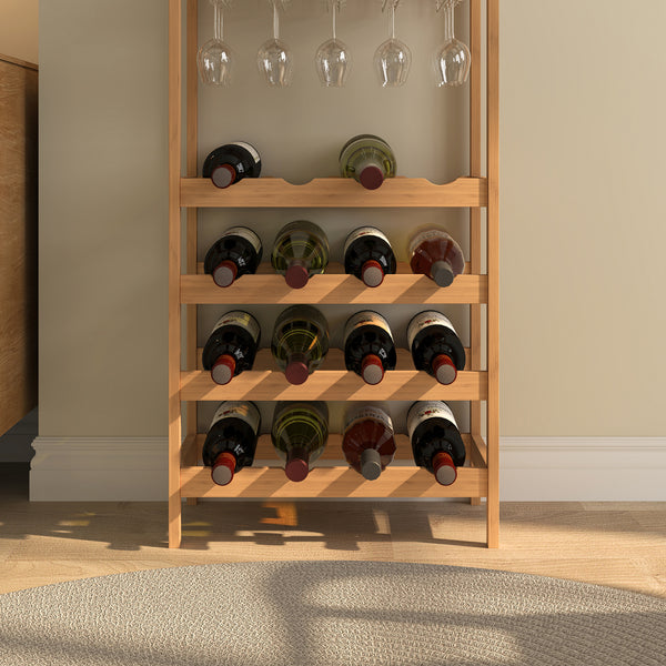 Weinregal Fillby 100x47x29 cm Bambus Natur [en.casa]