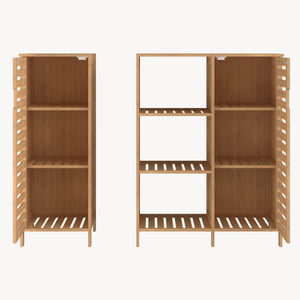 Beistellschrank Hakseri 2-tlg. 87x99x33 cm Bambus Natur [en.casa]
