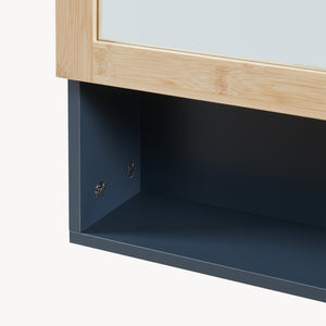 Spiegelschrank Svanes 58x56x13 cm Dunkelgrau/Natur [en.casa]