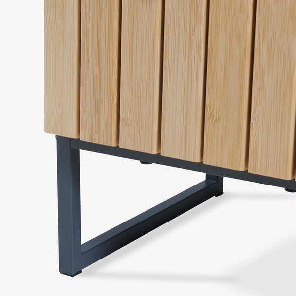 Hochschrank Svanes 170x30x30 cm Dunkelgrau/Natur [en.casa]