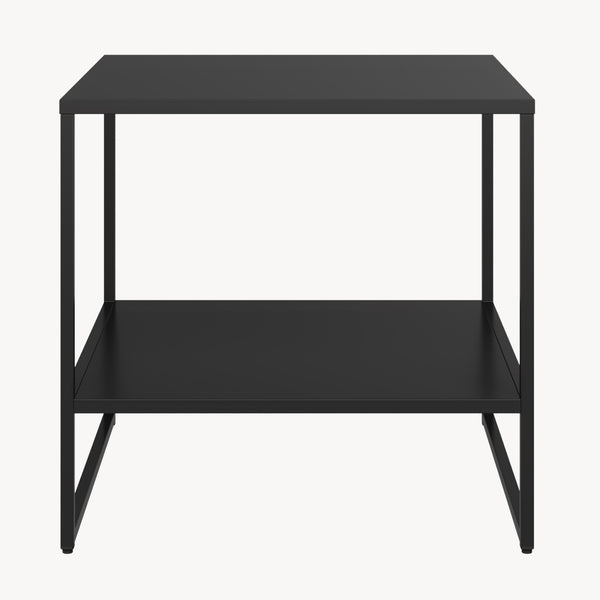 Beistelltisch Salsnes 53x51x51 cm mit Ablage Stahl Schwarz [en.casa]