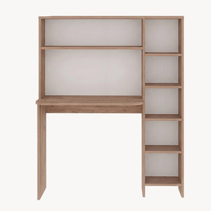 Schreibtisch mit Regal Onega 143x114x40 cm Holzfarben [en.casa]