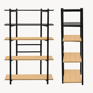 Bücherregal Kappespoo 124x80x35 cm Schwarz/Eicheoptik [en.casa]