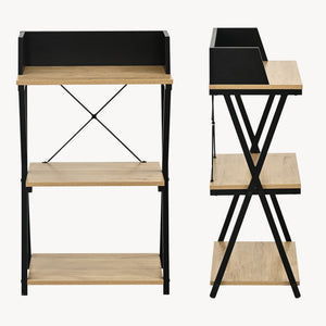 Standregal Kappespoo 84x50x30 cm Schwarz/Eicheoptik [en.casa]