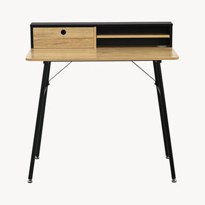 Schreibtisch Var 93x90x50 cm Schwarz/Eicheoptik [en.casa]