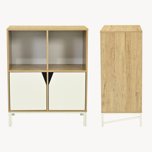 Kommode Kerrköndam 94x76x40 cm Eicheoptik/Weiß [en.casa]