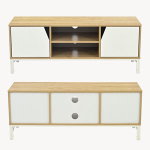 Fernsehschrank Kerrköndam 120x40x46 cm Eicheoptik/Weiß [en.casa]