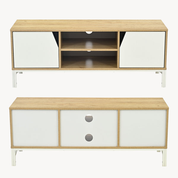 Fernsehschrank Kerrköndam 120x40x46 cm Eicheoptik/Weiß [en.casa]