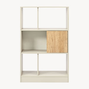 Bücherregal Karena 112x70x30 cm Cremeweiß/Eicheoptik [en.casa]