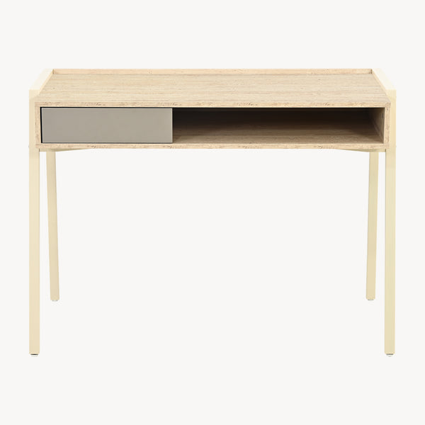 Schreibtisch Boderas 107x55x78 cm Beige/Travertin [en.casa]