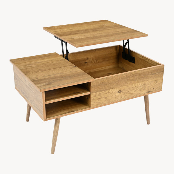 Couchtisch Vasdabod mit Liftplatte 96x59x50 cm Eicheoptik [en.casa]