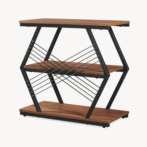 Beistelltisch Nolarg 65x30x61 cm Schwarz/Walnussoptik [en.casa]