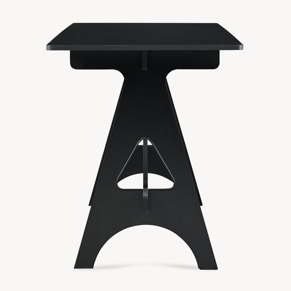 Schreibtisch Bostenenna 120x60x75 cm Schwarz mit Holzmaserung [en.casa]