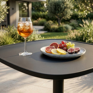 Outdoor Bistrotisch Foggia 75x70x70 cm Stahl Anthrazitgrau [casa.pro]