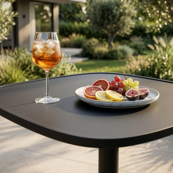 Outdoor Bistrotisch Foggia 75x70x70 cm Stahl Anthrazitgrau [casa.pro]