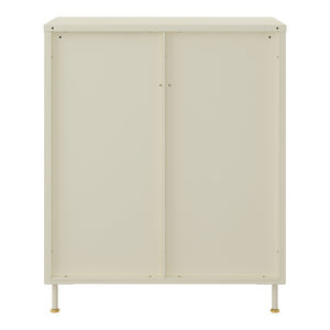 Sideboard Lindau Stahl 97x80x40 cm Cremeweiß [en.casa]