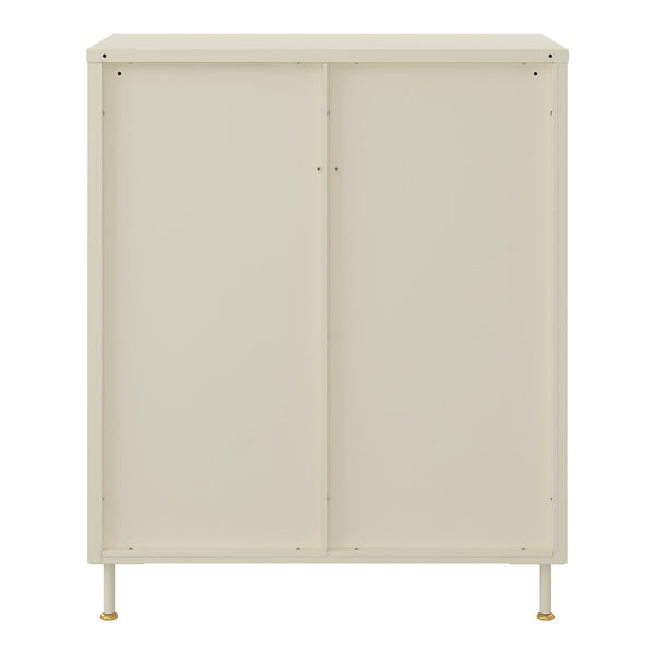 Sideboard Lindau Stahl 97x80x40 cm Cremeweiß [en.casa]